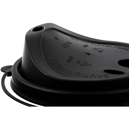 Крышка пластиковая для стаканов d=90 мм, для горячих напитков, 50 шт/упак, флип-топ, черный - 4