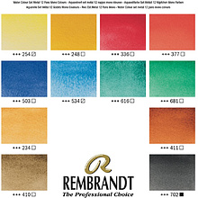 Набор красок акварельных "Rembrandt", 12 цветов