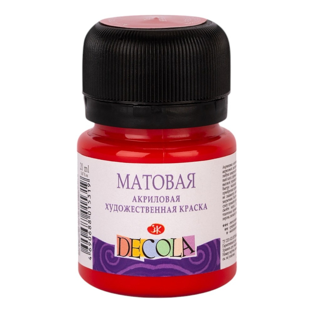 Краска акриловая матовая "Декола", 331 красная, 20 мл., банка