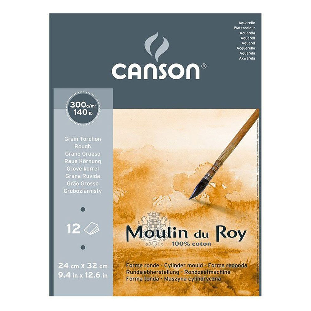 Блок бумаги для акварели "Moulin Du Roy" торшон, 24x32 см, 12 листов