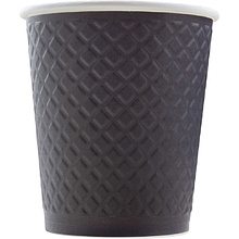 Стакан картонный Waffle 250 мл, 2сл., 25шт/упак, черный