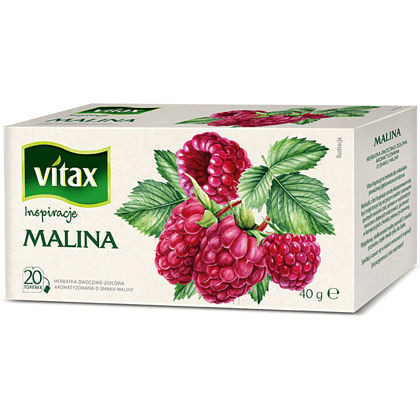 Чай "Vitax", 20 пакетиков x2 г, фруктовый, с малиной