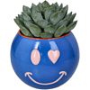 Кашпо "Smiley", полистоун, синий - 2