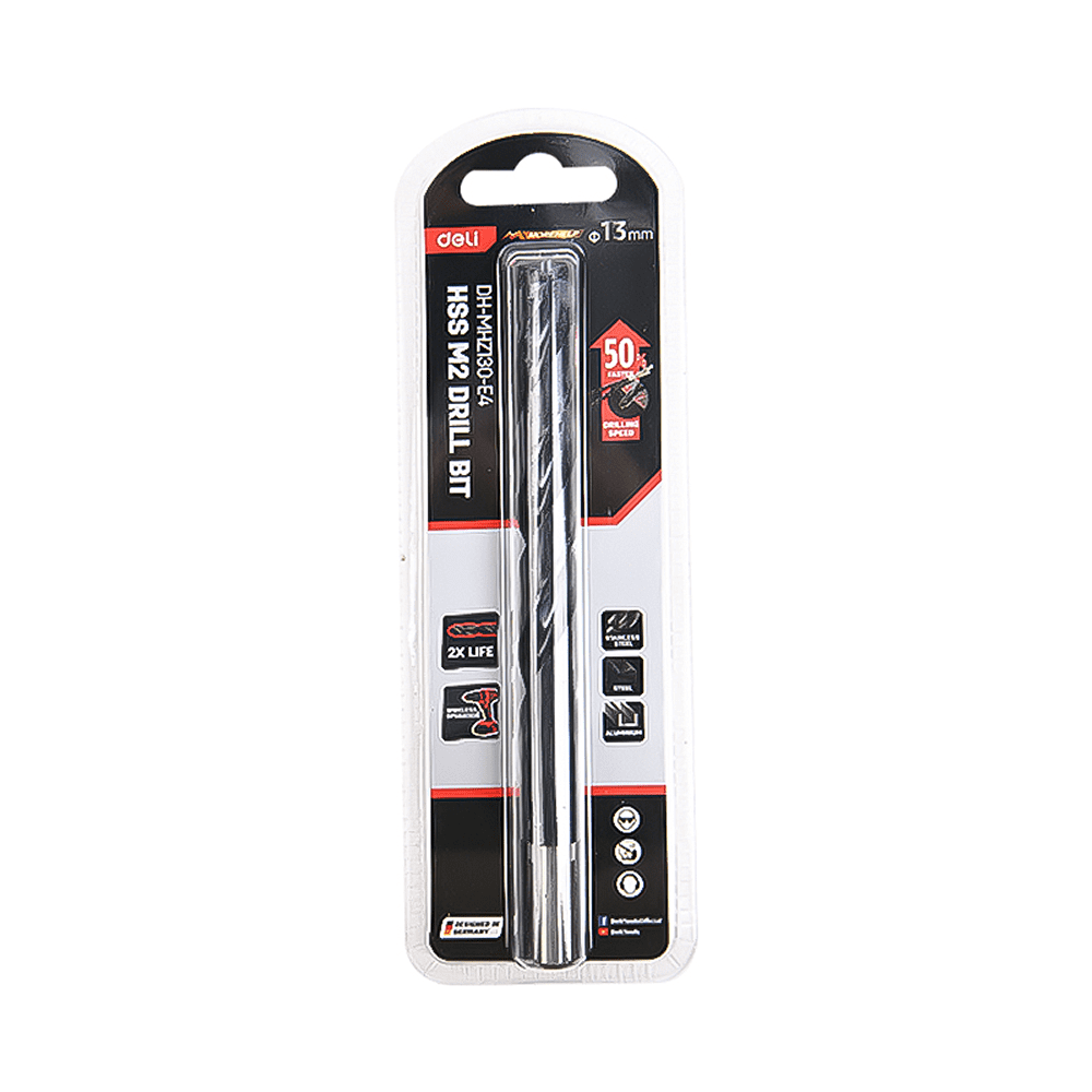 Сверло по металлу Deli RS EDH-MHZ130-E4, 13.0 мм, DIN 338, HSS-TiN - 2 Сверло по металлу Deli RS EDH-MHZ130-E4, 13.0 мм, DIN 338, HSS-TiN - 2