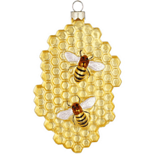 Украшение елочное "Соты", 10 см, стекло, желтый