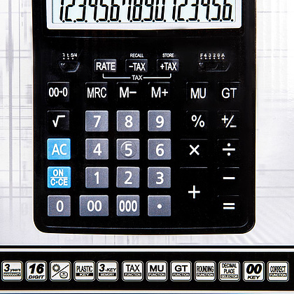Калькулятор настольный Rebell "RE-BDC716T BX", 16-разрядный, черный - 3