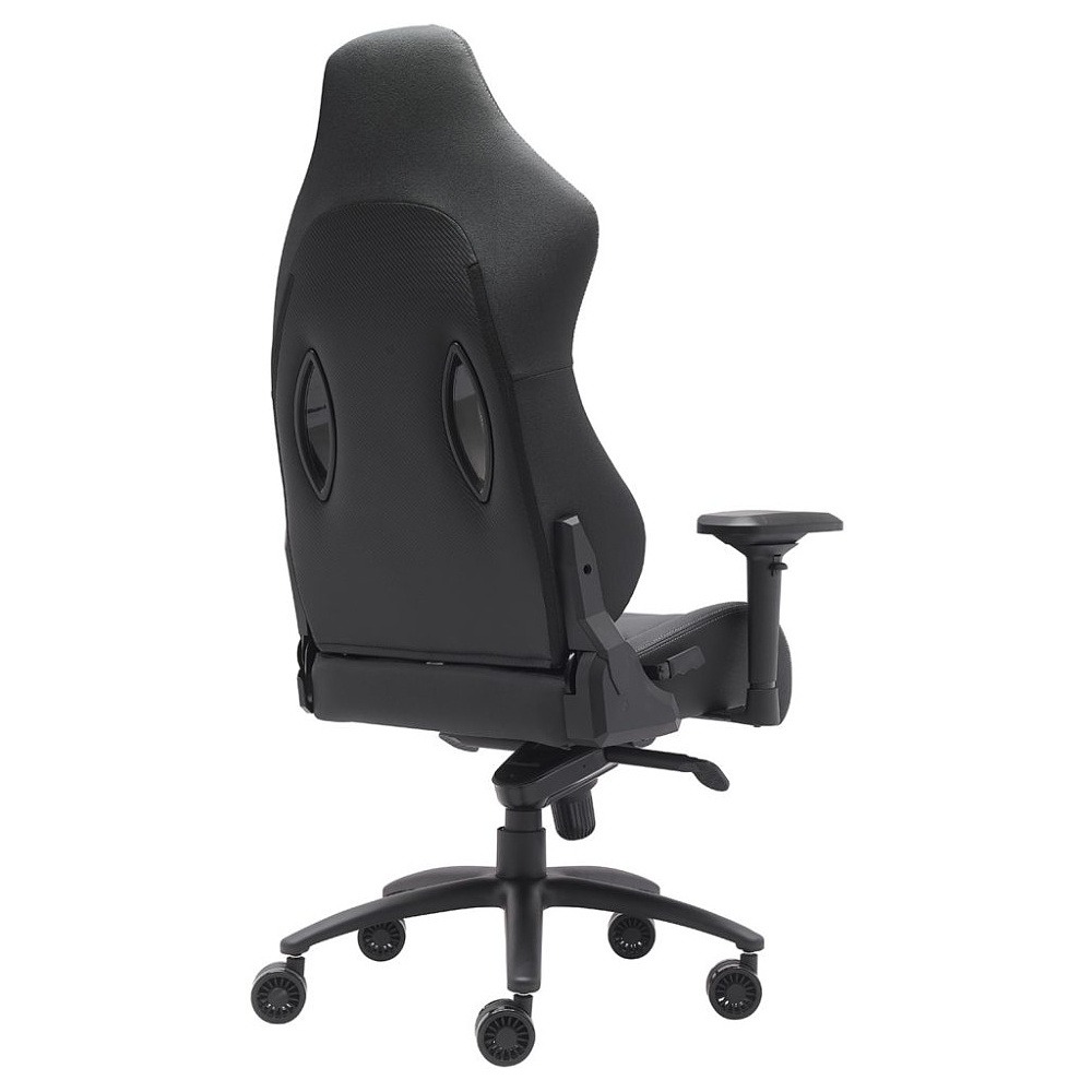 Кресло игровое EVERPROF "Jaguar", экокожа, металл, черный, белый - 4