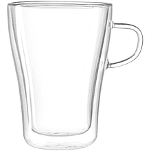 Чашка стеклянная с двойными стенками «Duo», 350 мл, прозрачный