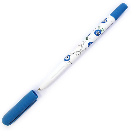 Ручка шариковая "Bunny", 0.7 мм, белый, синий, стерж. синий