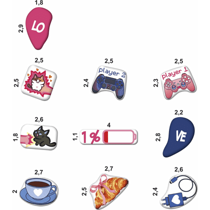 Набор наклеек объемных "Парные", А6, 1 лист, 10 шт - 2