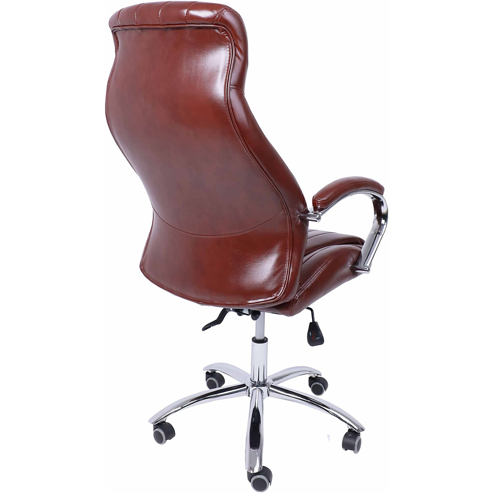 Кресло для руководителя AksHome "Mastif", экокожа, хром, темно-коричневый - 4