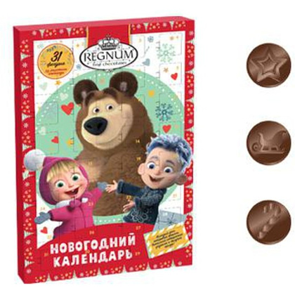 Изделия кондитерские сахаристые "Новогодний календарь. Маша и медведь", 75 гр., со вкусом карамели - 2