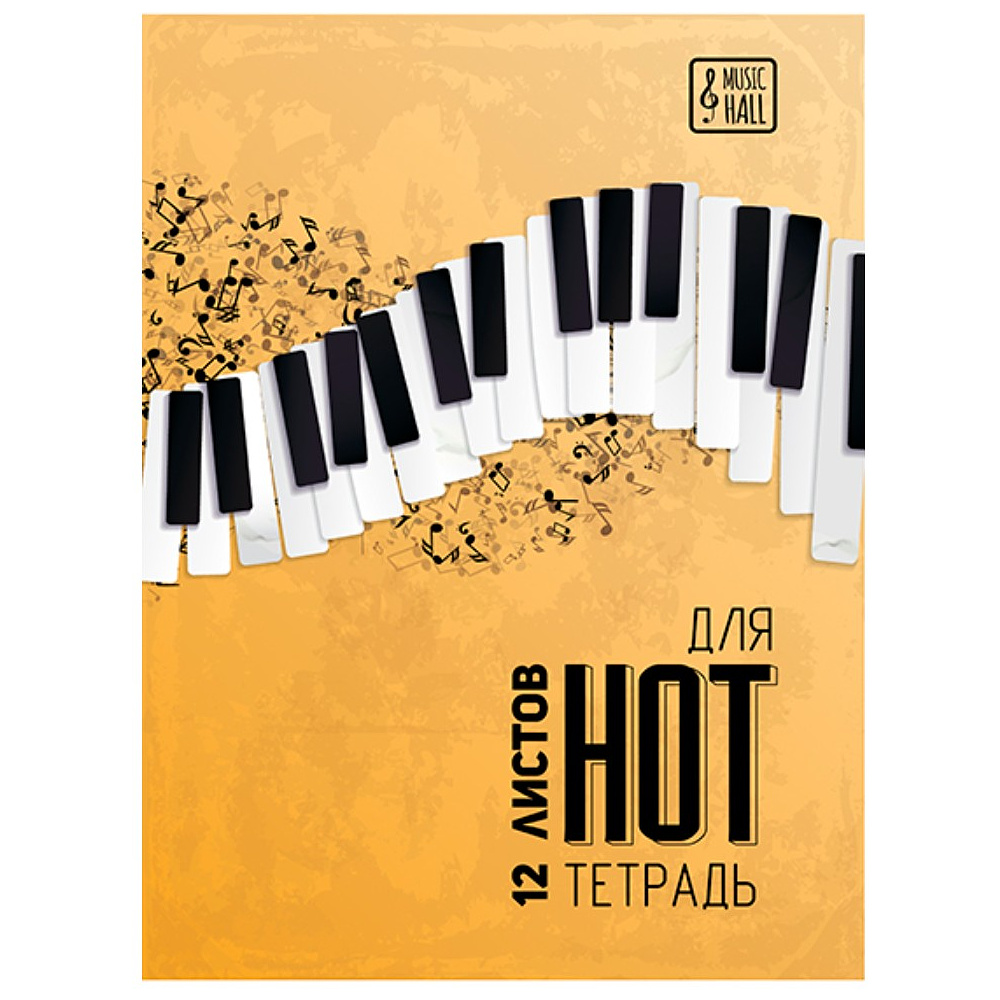 Тетрадь для нот "Музыка", А4, 12 листов, ассорти - 3