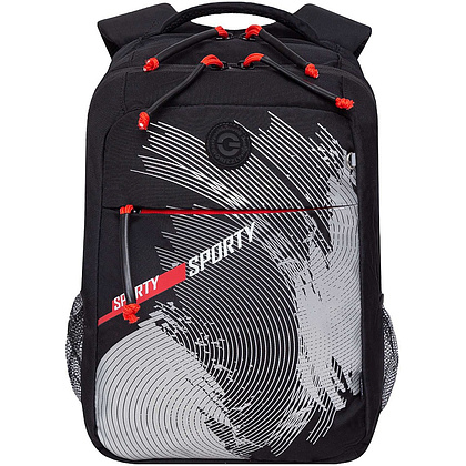 Рюкзак школьный "Sporty", с карманом для ноутбука, черный, красный