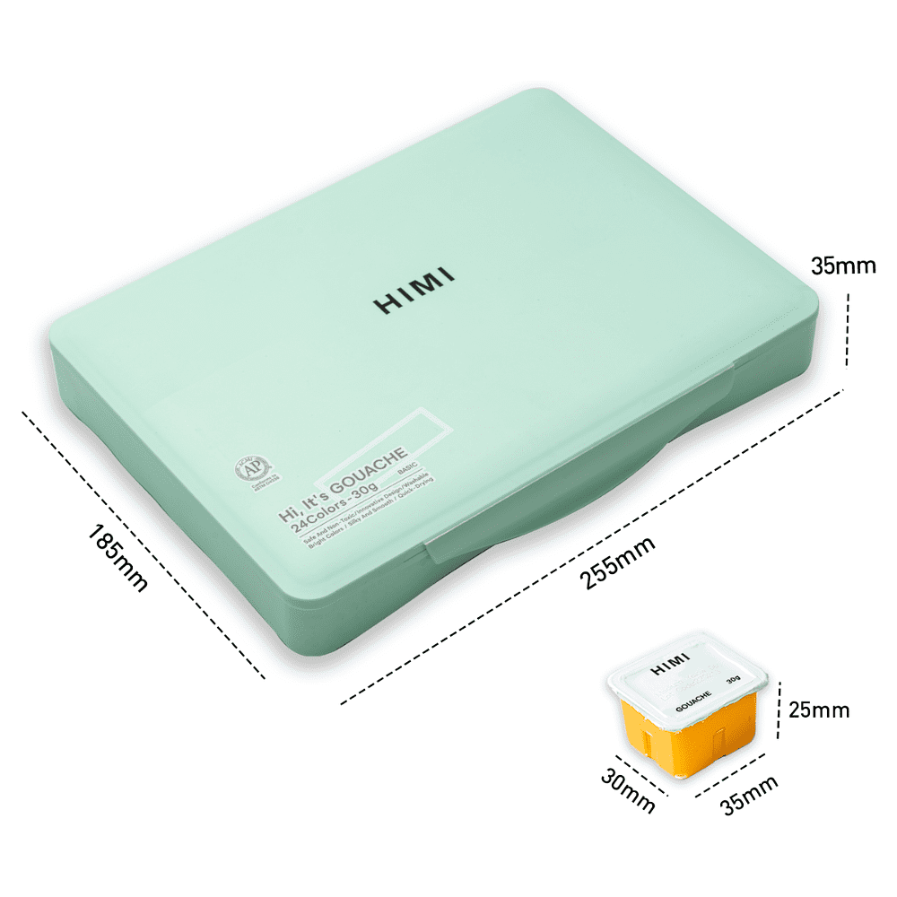 Гуашь "Himi Miya Jelly Cup", 24 цвета, 30 мл, ассорти, зеленый футляр - 8