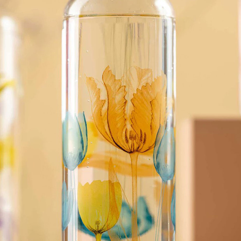 Бутылка для воды "Sand Flower", стекло, 500 мл, прозрачный, желтый - 5