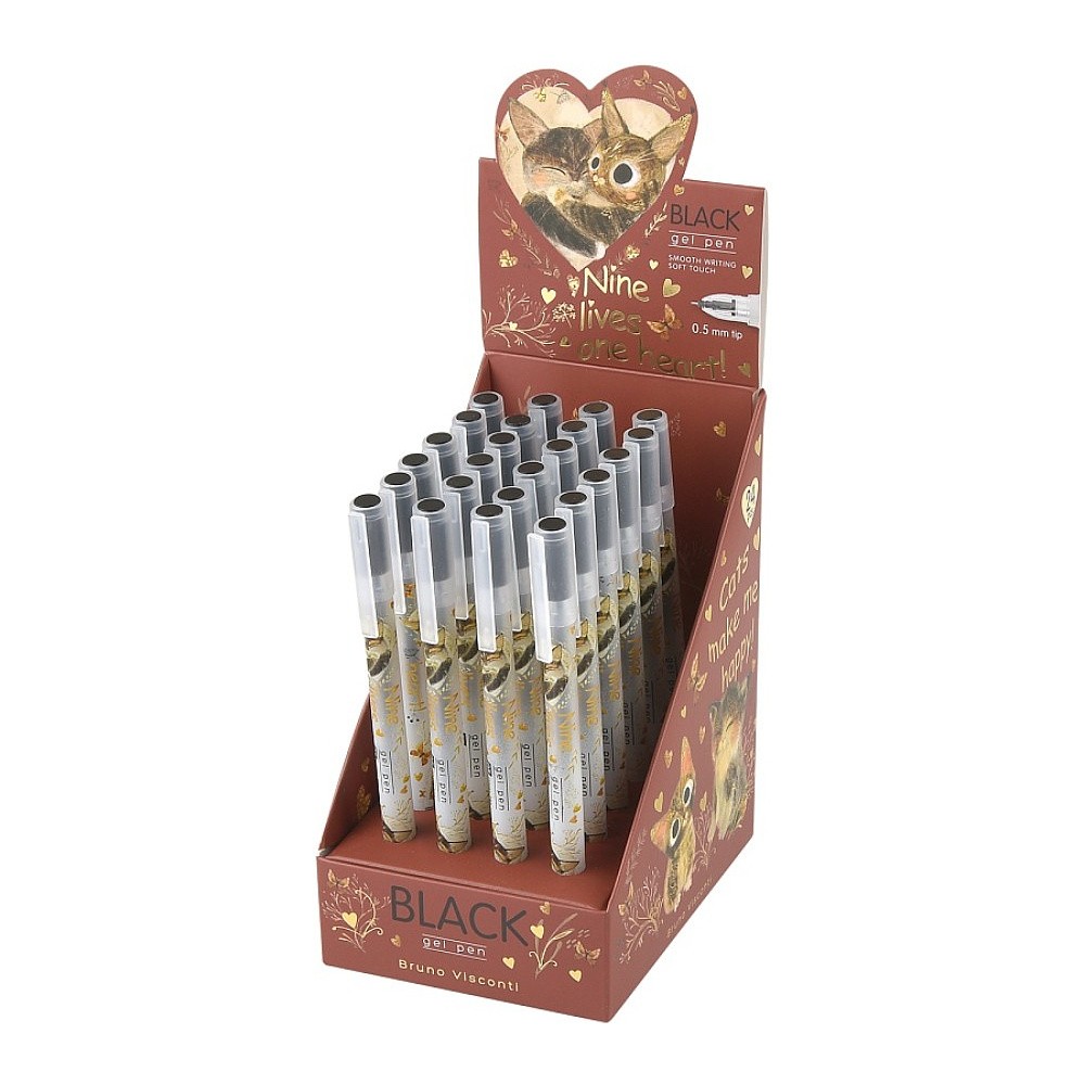 Ручка гелевая "Просто любовь. Котики приносят счастье", 0,5 мм, пластик, стерж. черный