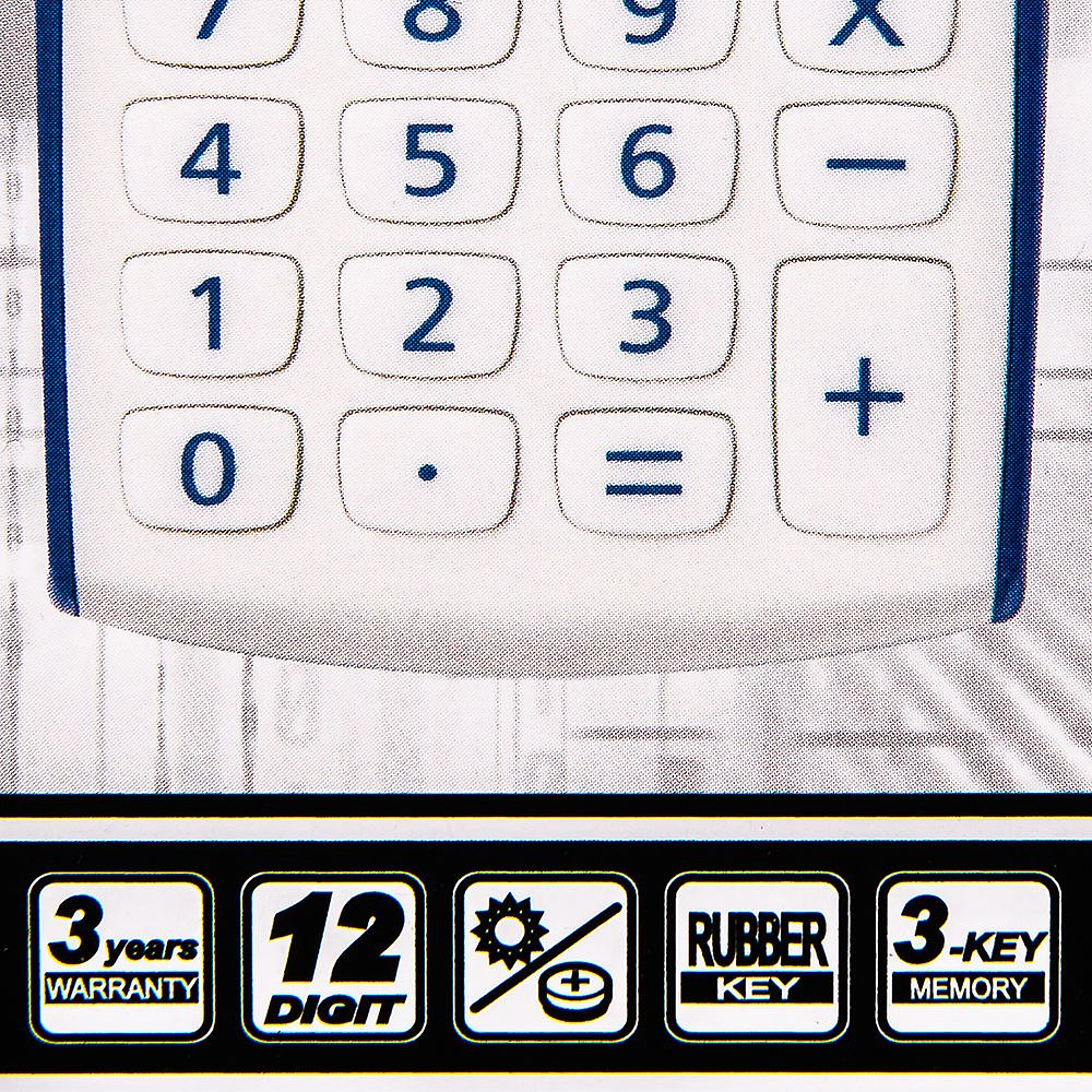 Калькулятор карманный Rebell "SHC312+BL", 12-разрядный, белый - 3
