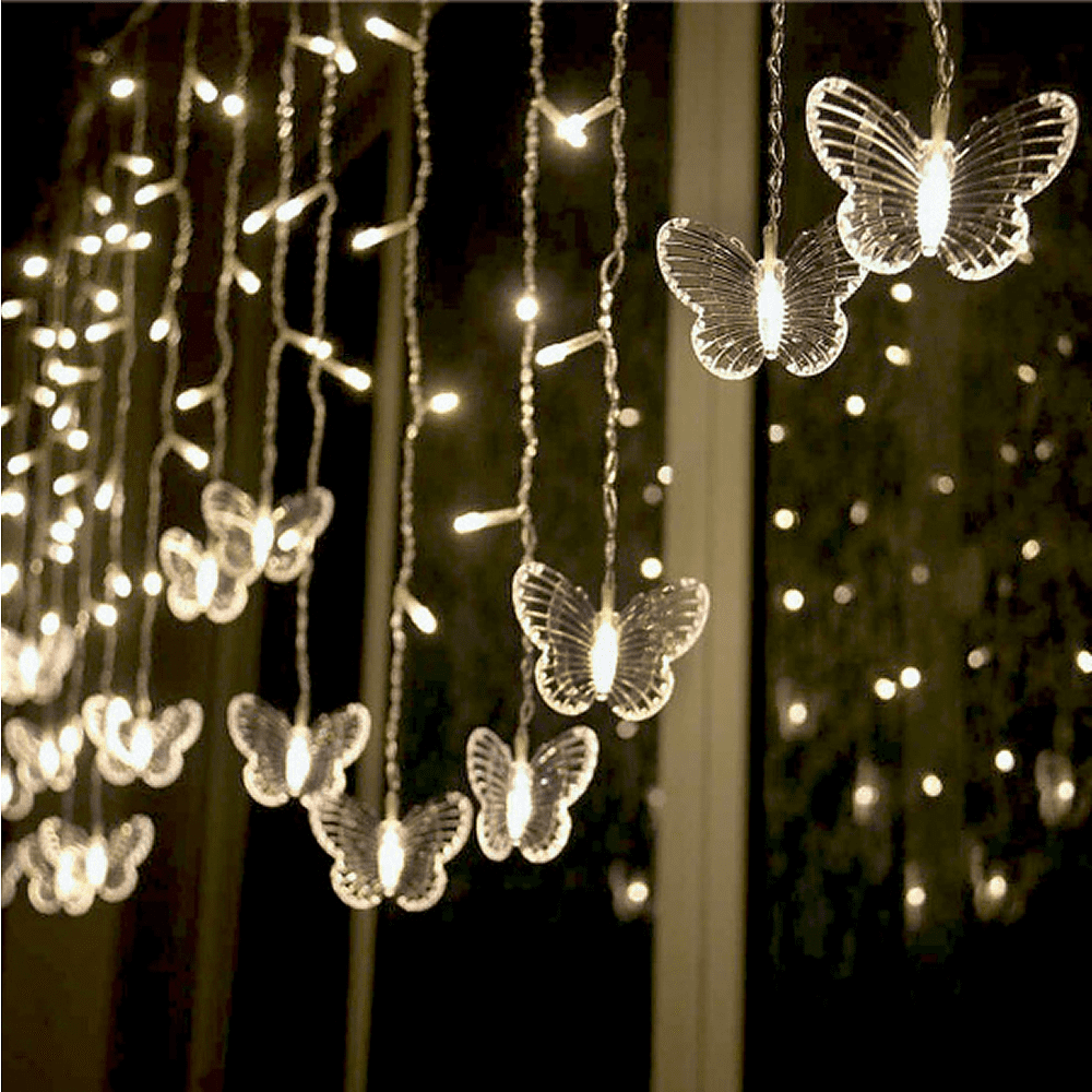 Гирлянда электрическая LED "Бахрома. Бабочка", тепло-белый - 3