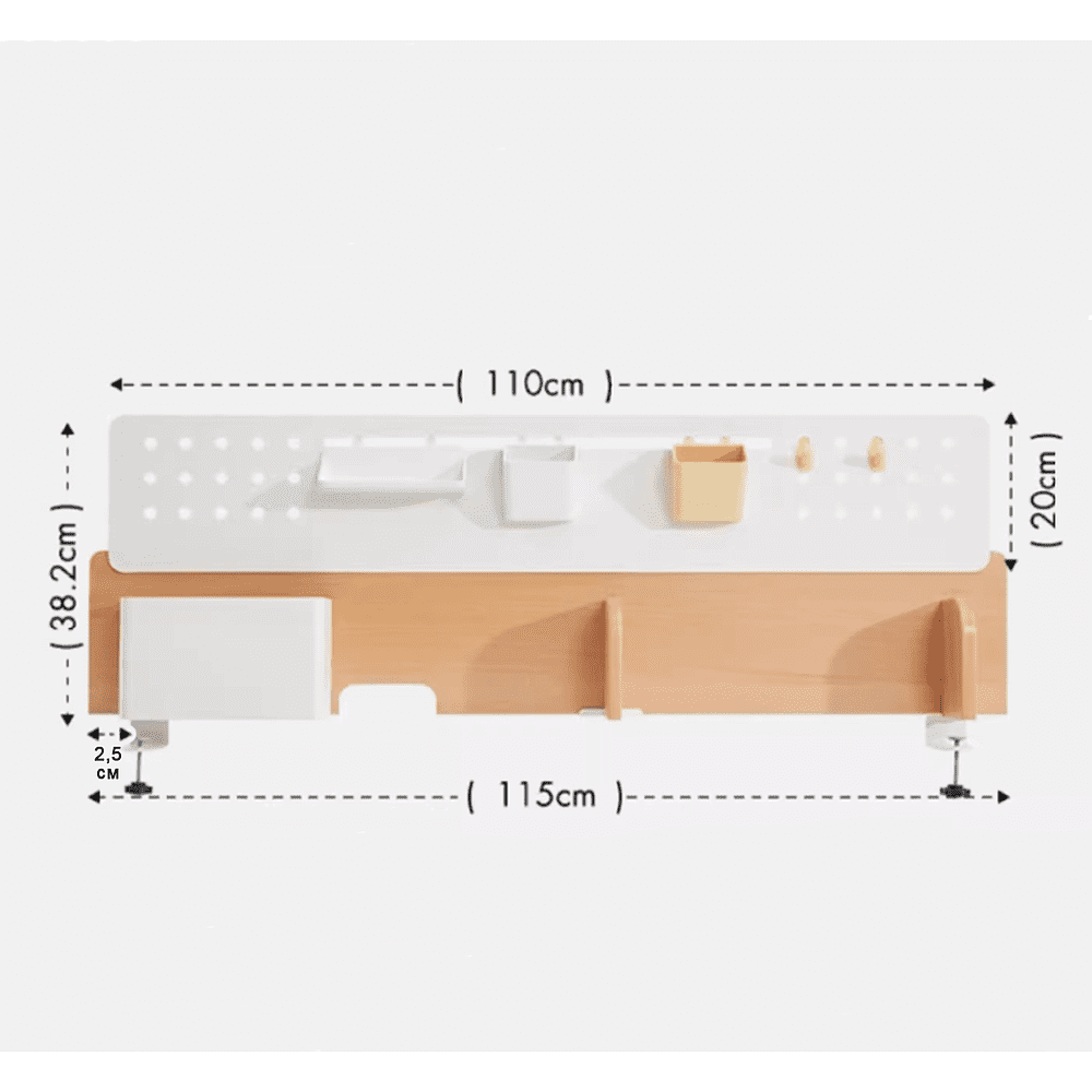 Полка Ergosmart Wooden Space, 1150х382 мм, с подставкой для книг - 8