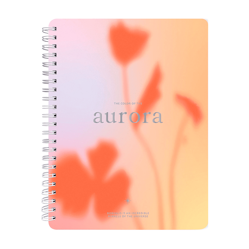Тетрадь "Aurora полярное сияние", A5, 120 листов, клетка, спираль сбоку, разноцветный