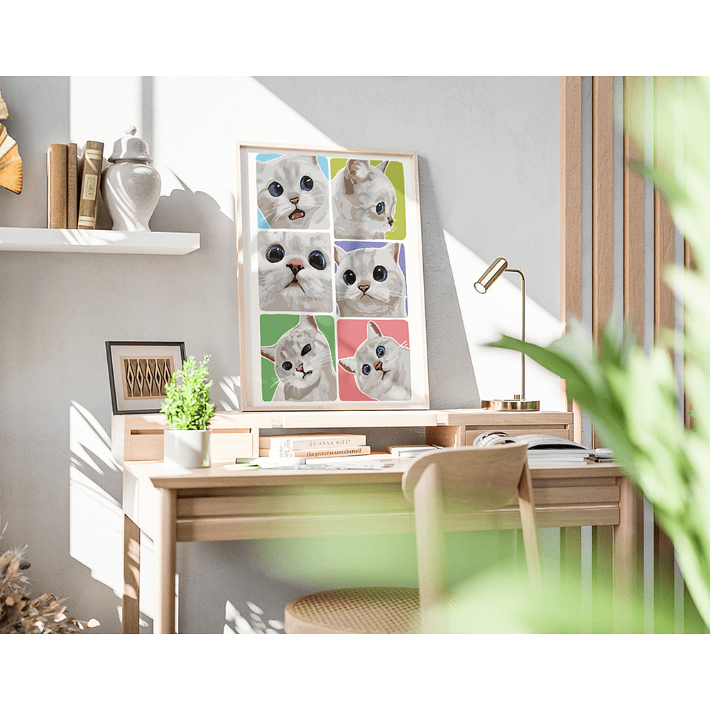 Картина по номерам "Эмоции белого котика" - 4 Картина по номерам "Эмоции белого котика" - 4