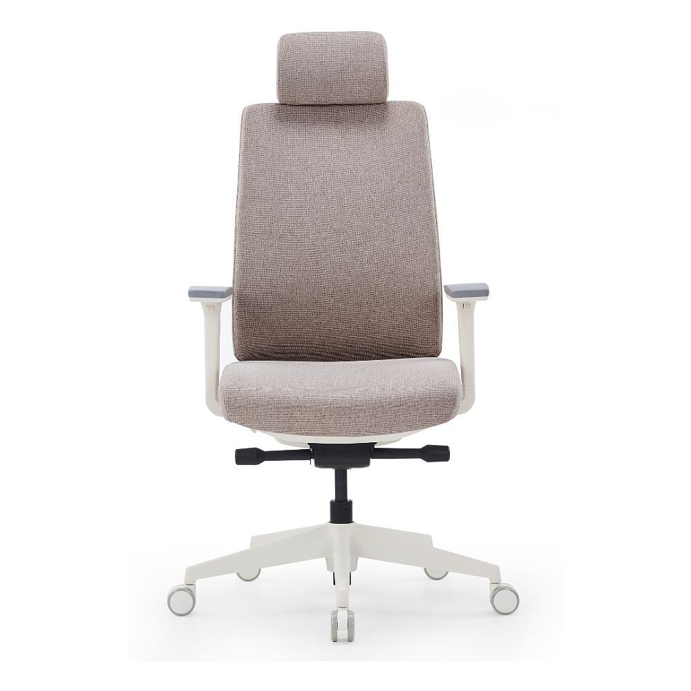 Кресло компьютерное SitZone CH-K55A-BS, ткань, бежевый, пластик, корпус белый - 2