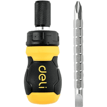 Двухсторонняя отвертка Deli YS EDL626010, с трещоткой, PH2+SL6