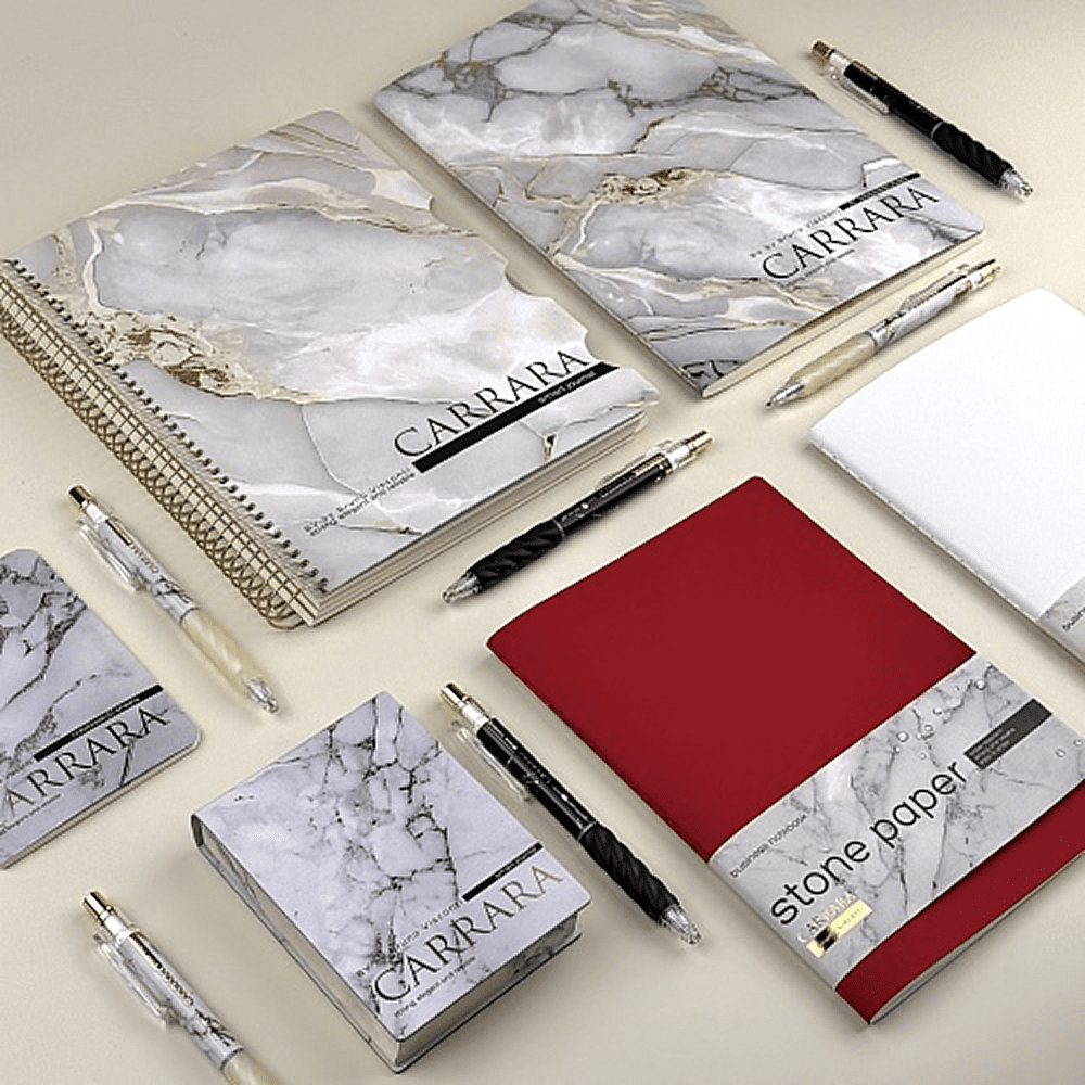 Блокнот "Carrarra", A6, 250 листов, нелинейный, склейка сверху, белый - 4