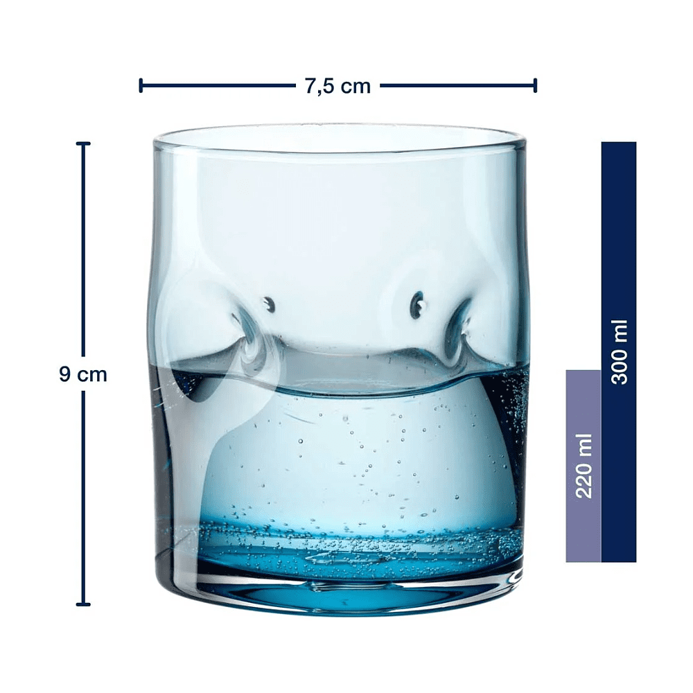 Стакан стеклянный "Vesuvio", 300 мл, прозрачный синий - 2