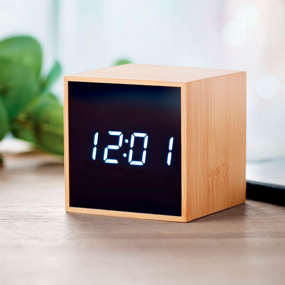 Часы-будильник LED настольные "Mara Clock", коричневый - 3