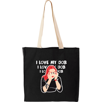 Сумка "I love my job", хлопок, черный