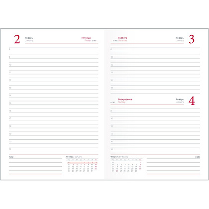 Ежедневник датированный "Berlin", А5, бордовый, 2026 - 5 Ежедневник датированный "Berlin", А5, бордовый, 2026 - 5