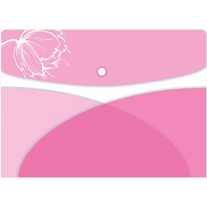 Папка-конверт на кнопке "Цветок на розовом", А4,  розовый