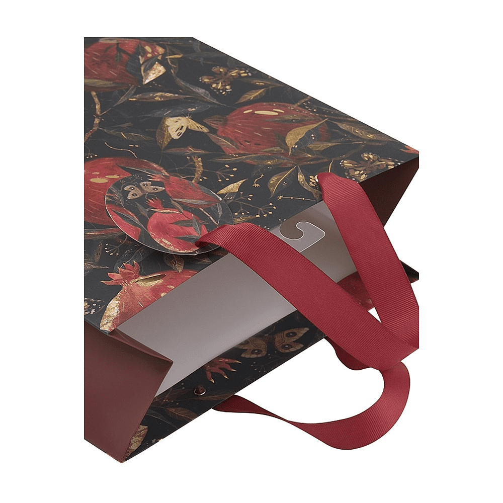 Пакет бумажный подарочный "Flora. Гранат", 26x32,4x13 см, бордовый - 3