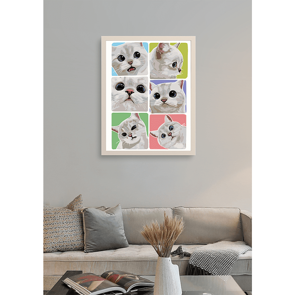 Картина по номерам "Эмоции белого котика" - 5 Картина по номерам "Эмоции белого котика" - 5