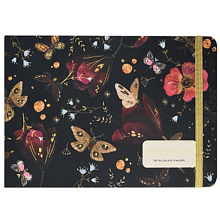 Скетчбук "Fauna. Бабочки. Южная ночь", 14.6х21.3 см, 100 г/м2, 100 листов, черный