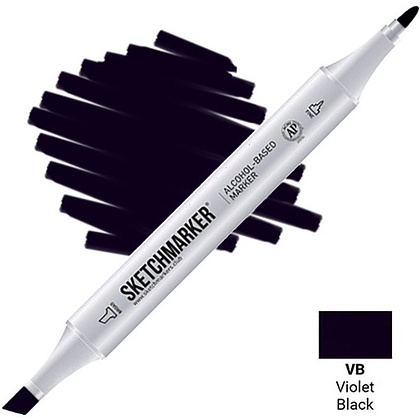 Маркер перманентный двусторонний "Sketchmarker", VB фиолетово-черный