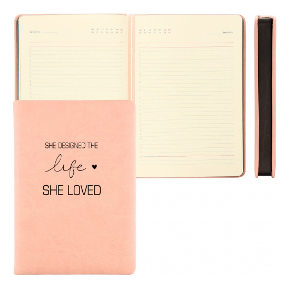 Ежедневник недатированный "FIORENZO Pastel soft touch", A5, 168 листов,  розовый, срез черный