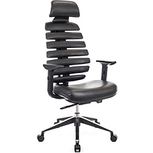 Кресло для руководителя EVERPROF "Ergo", экокожа, алюминий, черный