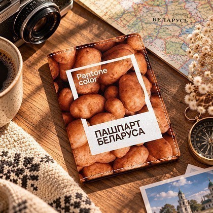 Обложка для паспорта "Pantone", натуральная кожа, разноцветный - 3