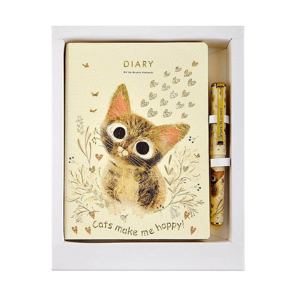 Набор ежедневник недатированный "Love me.Милый котик", А6, кожзам. + ручка  - 2