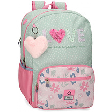 Рюкзак школьный Enso "Love ice cream" L, зеленый, розовый