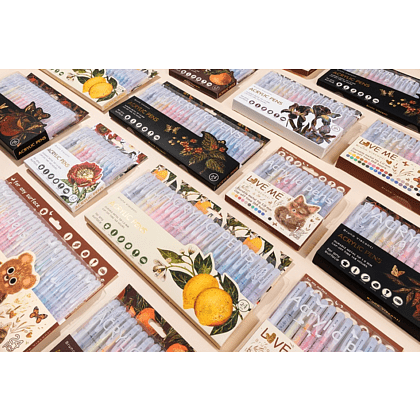 Набор ручек акриловых "Flora. Paradise. Lemons", шариковые, 1 мм., набор 24 шт. - 7