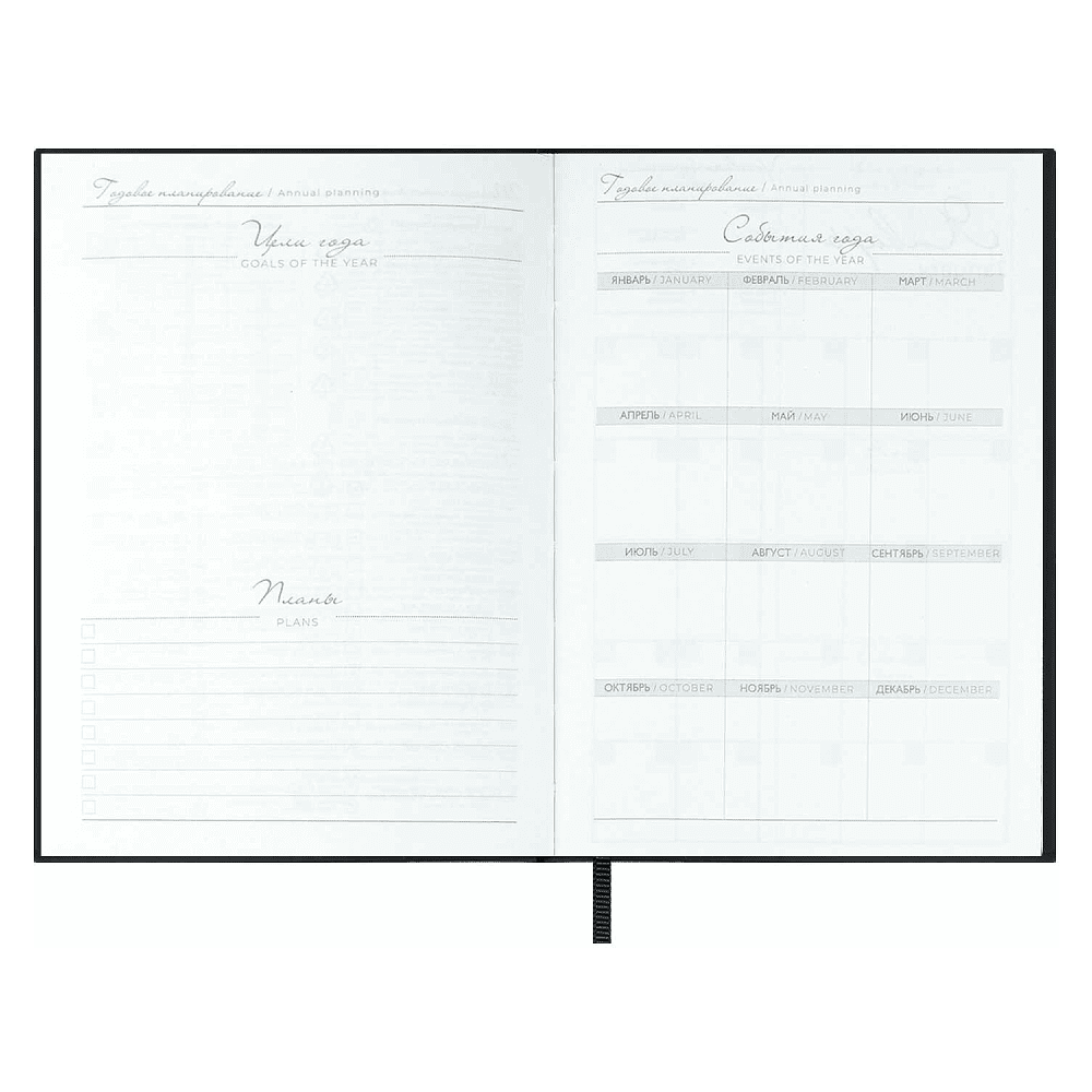 Ежедневник недатированный "Аспид Глосс", А6+, 320 страниц, линейка, черный - 4