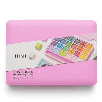 Краски гуашевые "Himi Jelly Cup. New vision", 24 цвета, кювета, розовый футляр - 6