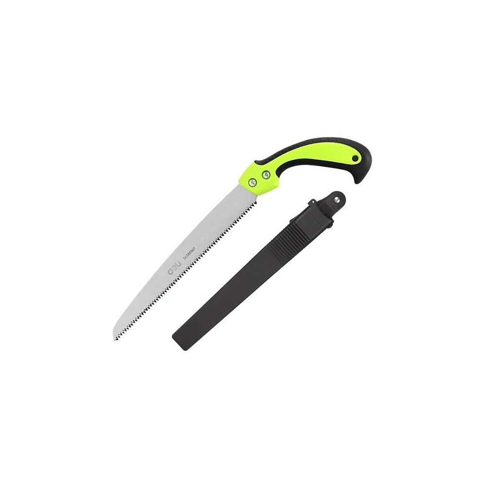 Пила садовая Deli GS EDL580927, 7 TPI, 270 мм., с чехлом, черный, зеленый