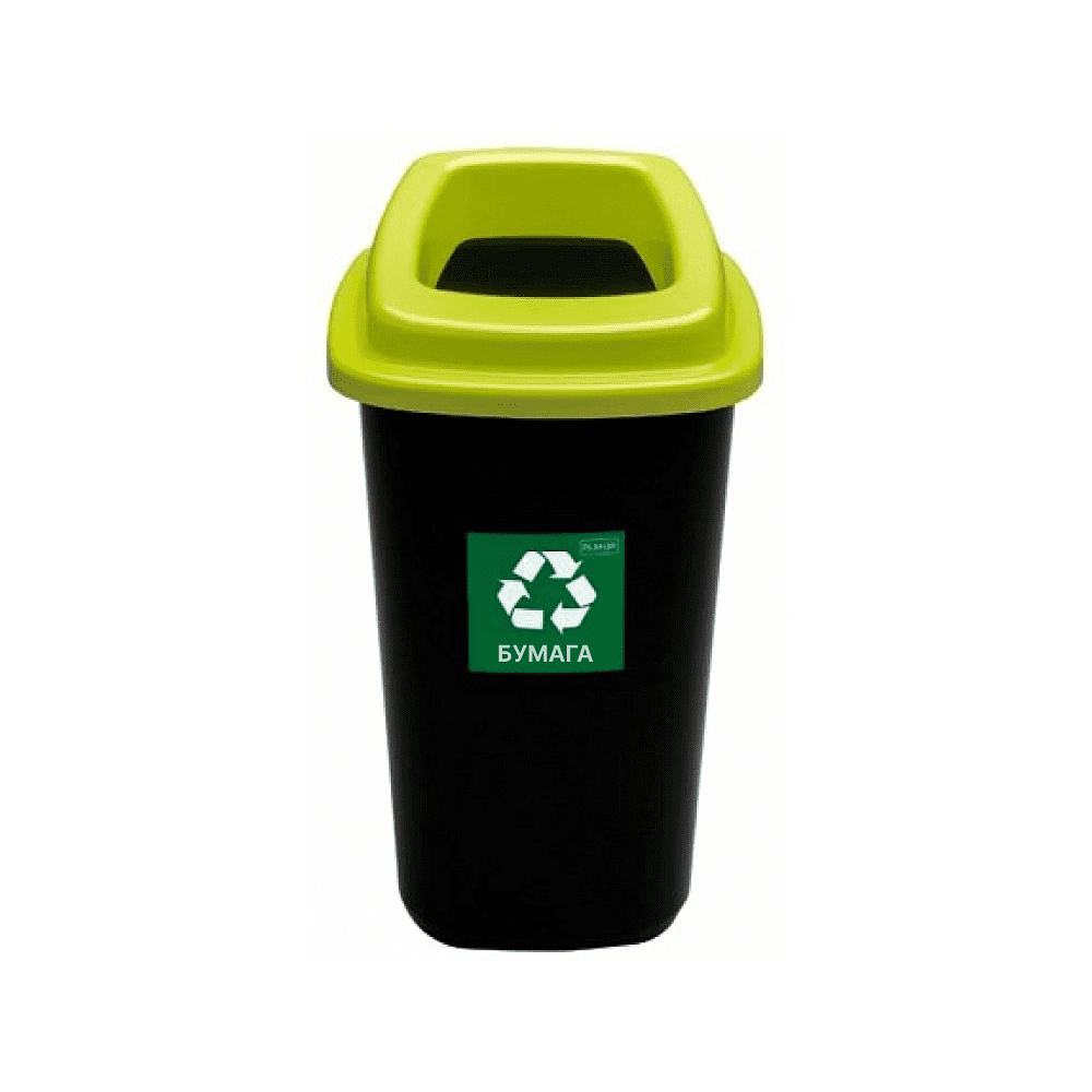 Урна Plafor Sort bin для мусора 28л, цв.черный/зеленый