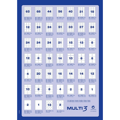 Самоклеящиеся этикетки универсальные MULTI 3, 70х42.4 мм, 100 листов, белый - 2