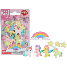 Набор ластиков "IWAKO Unicorn & Pegasus", 6 шт, ассорти